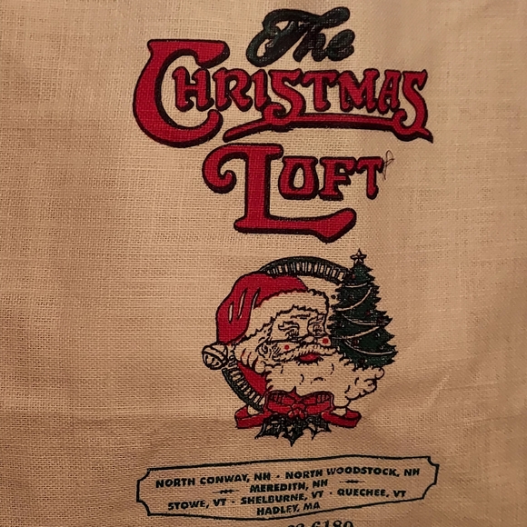Extra Large Burlap Christmas Tote Bag - Picture 2 of 10